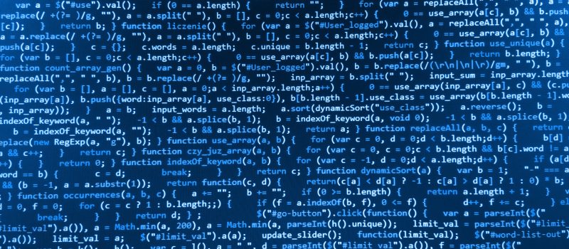 Software developer programming code. Abstract modern virtual com
